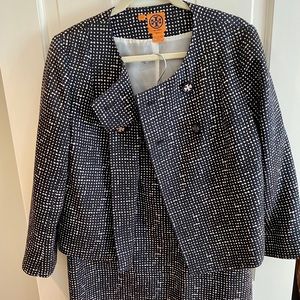 Tory Burch silk cotton cropped jacket & skirt